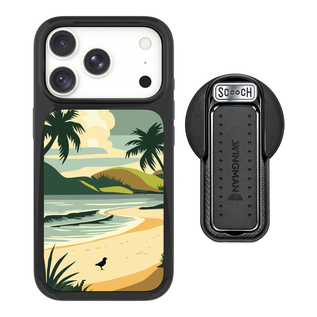 Scooch MagCase Paradise Cove for iPhone 18 Pro — MagSafe Wingback Bundle - Black
