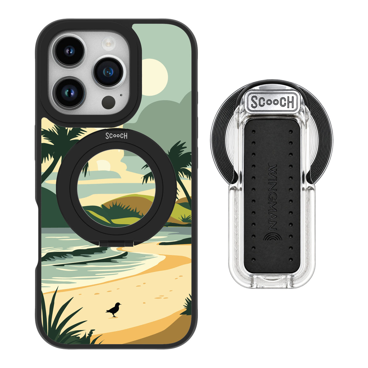 Scooch MagCase Paradise Cove for iPhone 16 Pro — MagSafe Wingback Bundle - Clear