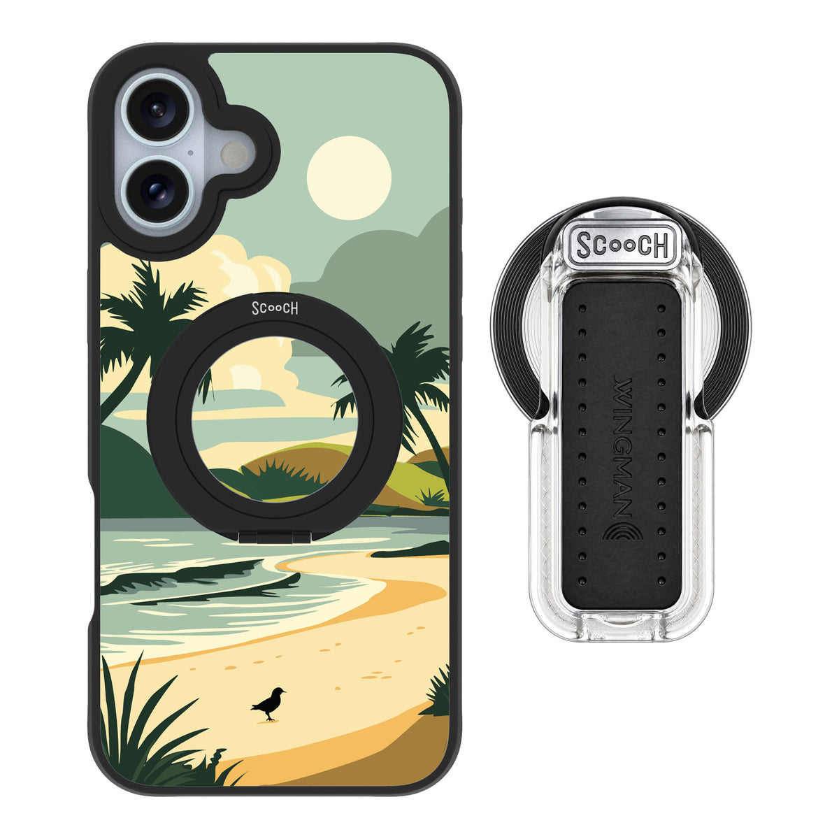 Scooch MagCase Paradise Cove for iPhone 16 Plus — MagSafe Wingback Bundle - Clear