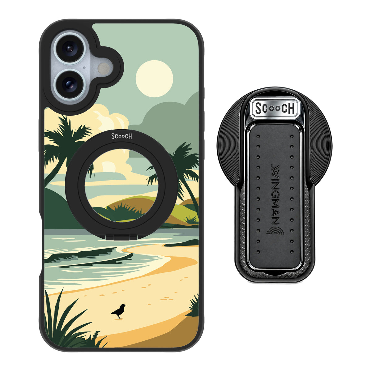 Scooch MagCase Paradise Cove for iPhone 16 Plus — MagSafe Wingback Bundle - Black