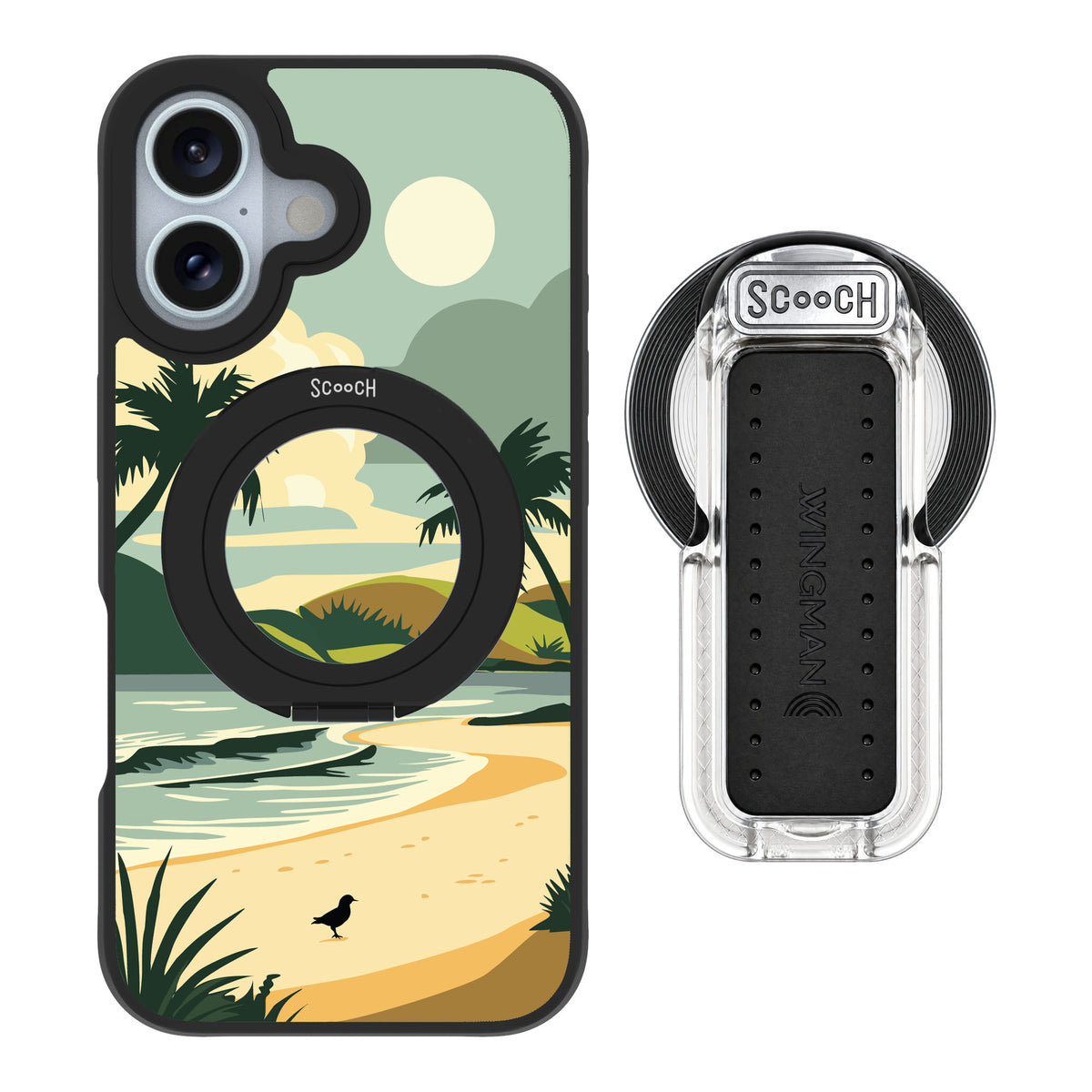 Scooch MagCase Paradise Cove for iPhone 16 — MagSafe Wingback Bundle - Clear