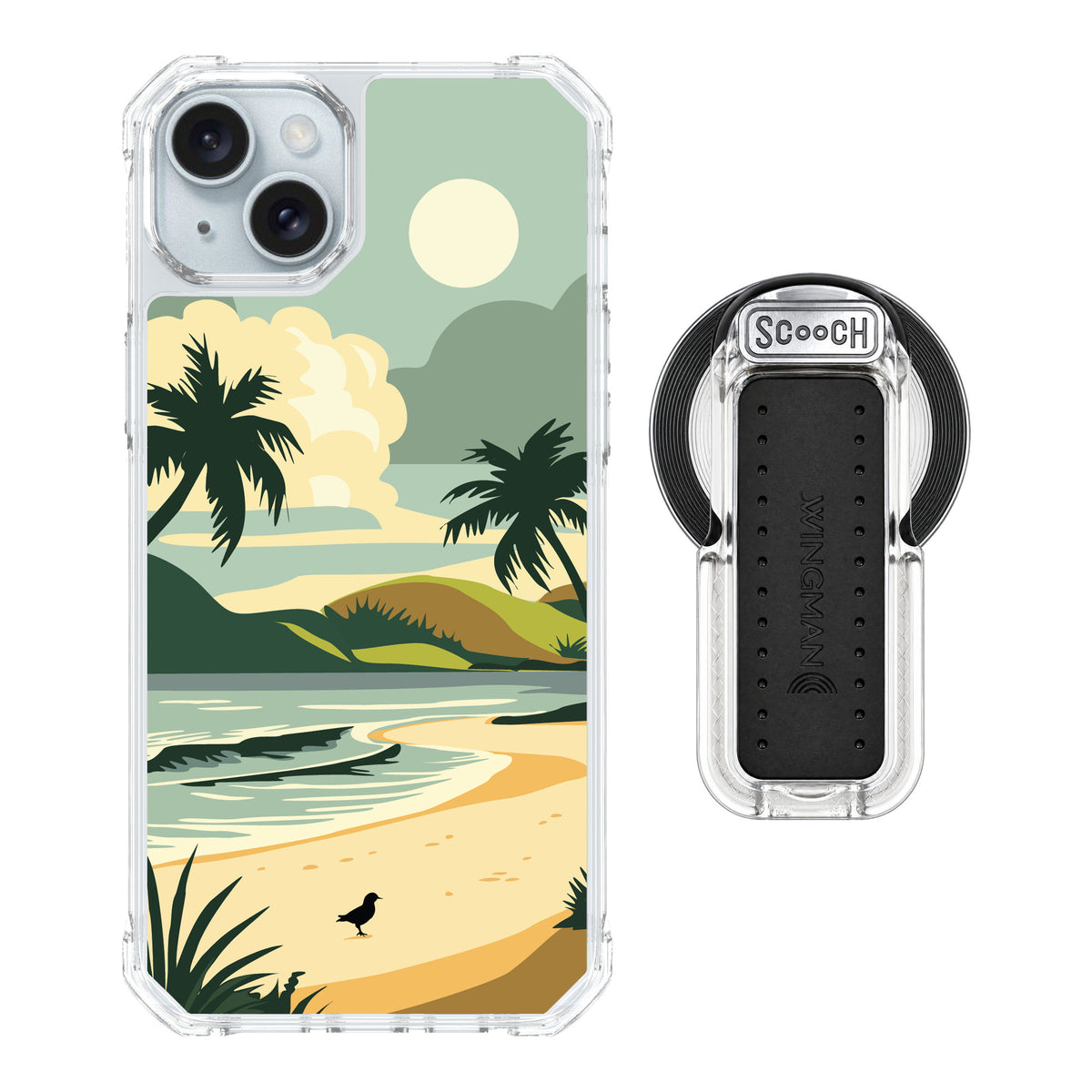 Scooch MagCase Paradise Cove for iPhone 15 Plus — MagSafe Wingback Bundle - Clear