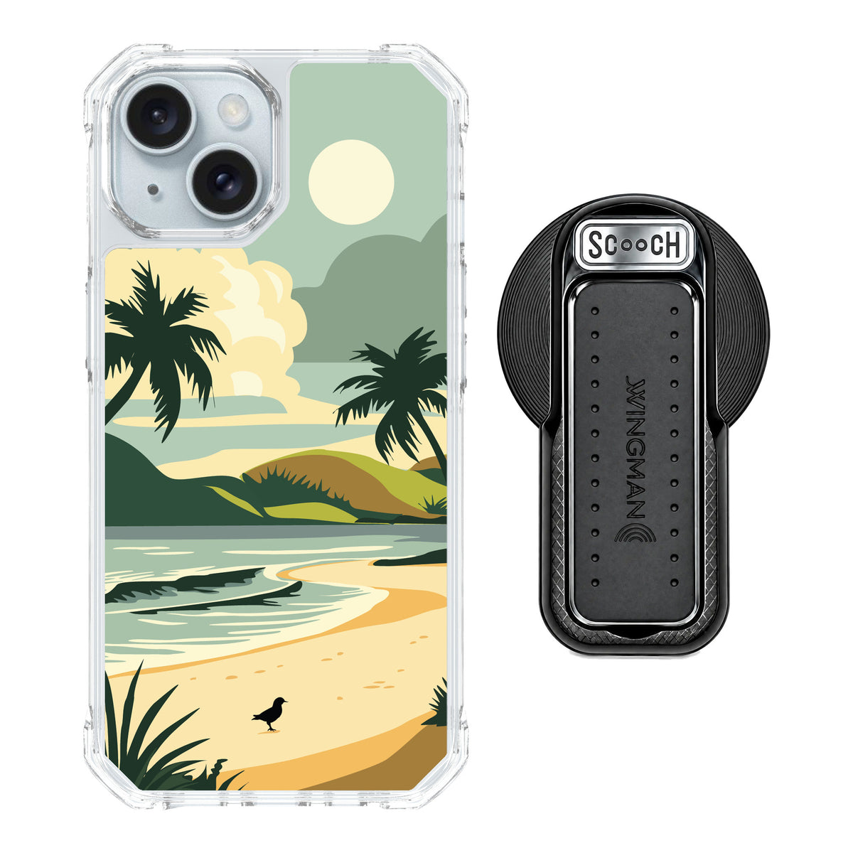 Scooch MagCase Paradise Cove for iPhone 15 — MagSafe Wingback Bundle - Black