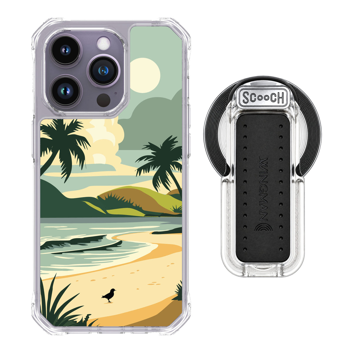 Scooch MagCase Paradise Cove for iPhone 14 Pro — MagSafe Wingback Bundle - Clear