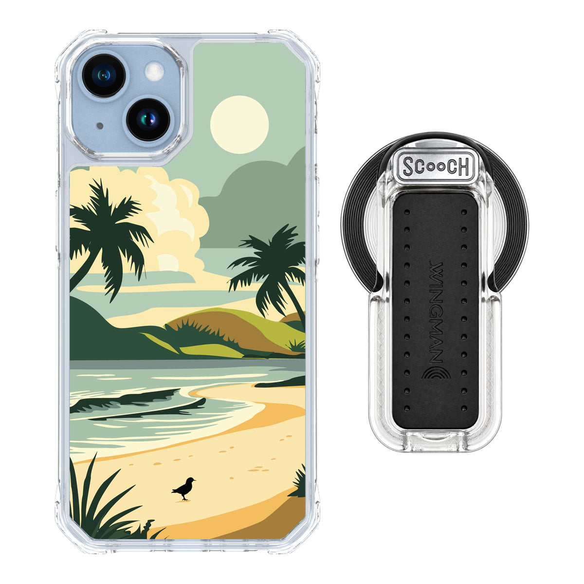 Scooch MagCase Paradise Cove for iPhone 14 — MagSafe Wingback Bundle - Clear