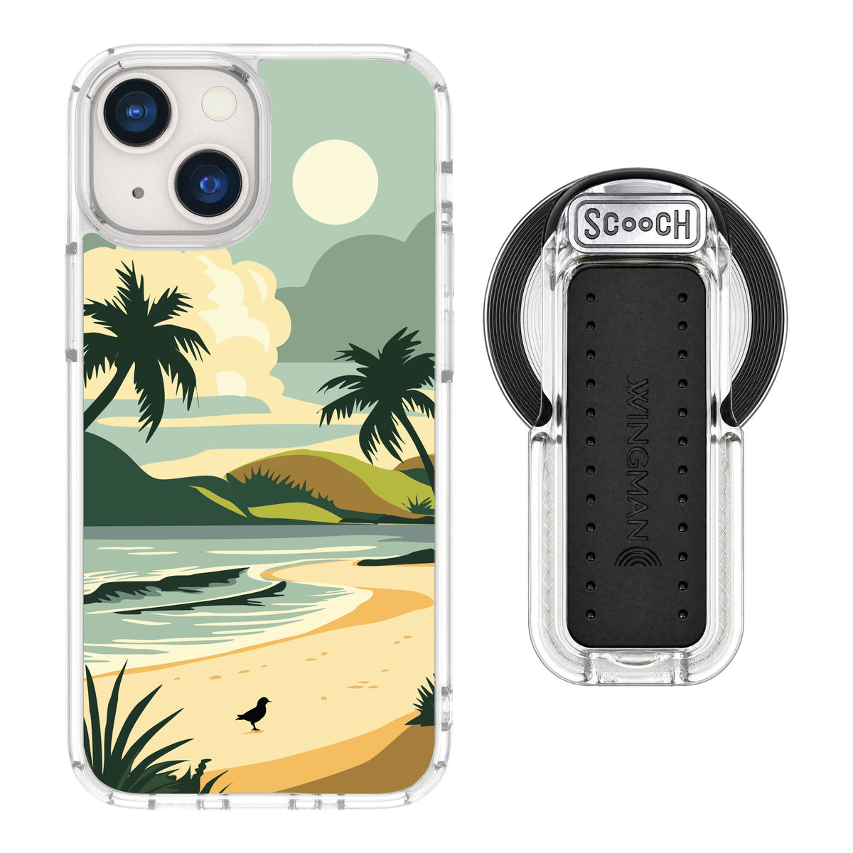 Scooch MagCase Paradise Cove for iPhone 13 mini — MagSafe Wingback Bundle - Clear