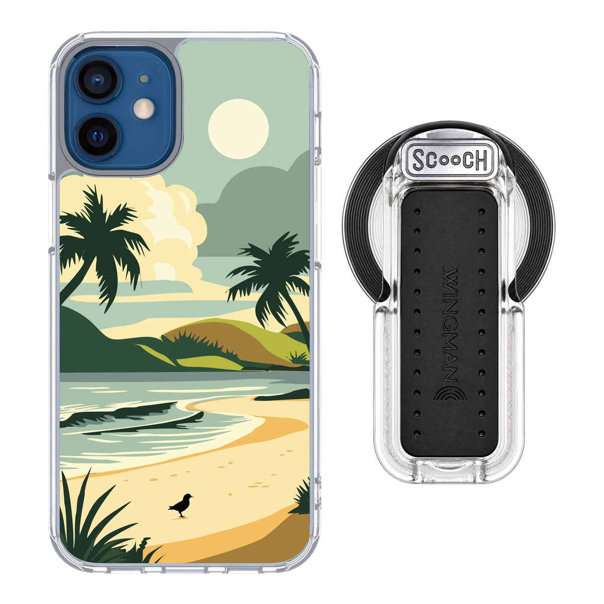 Scooch MagCase Paradise Cove for iPhone 12 mini — MagSafe Wingback Bundle - Clear