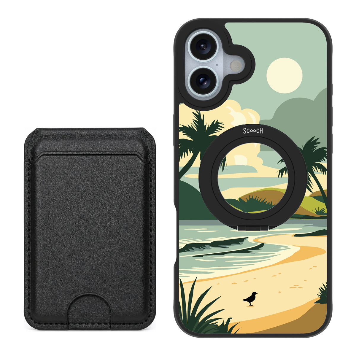 Scooch MagCase Paradise Cove for iPhone 16 Plus — Black MagWallet Bundle