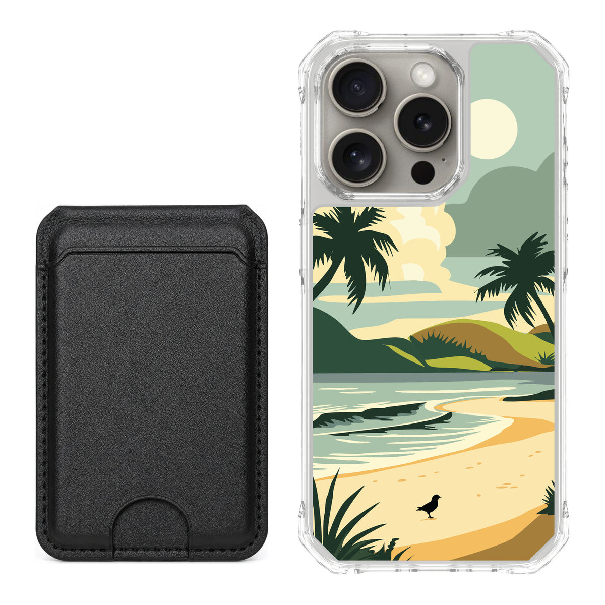 Scooch MagCase Paradise Cove for iPhone 15 Pro — Black MagWallet Bundle
