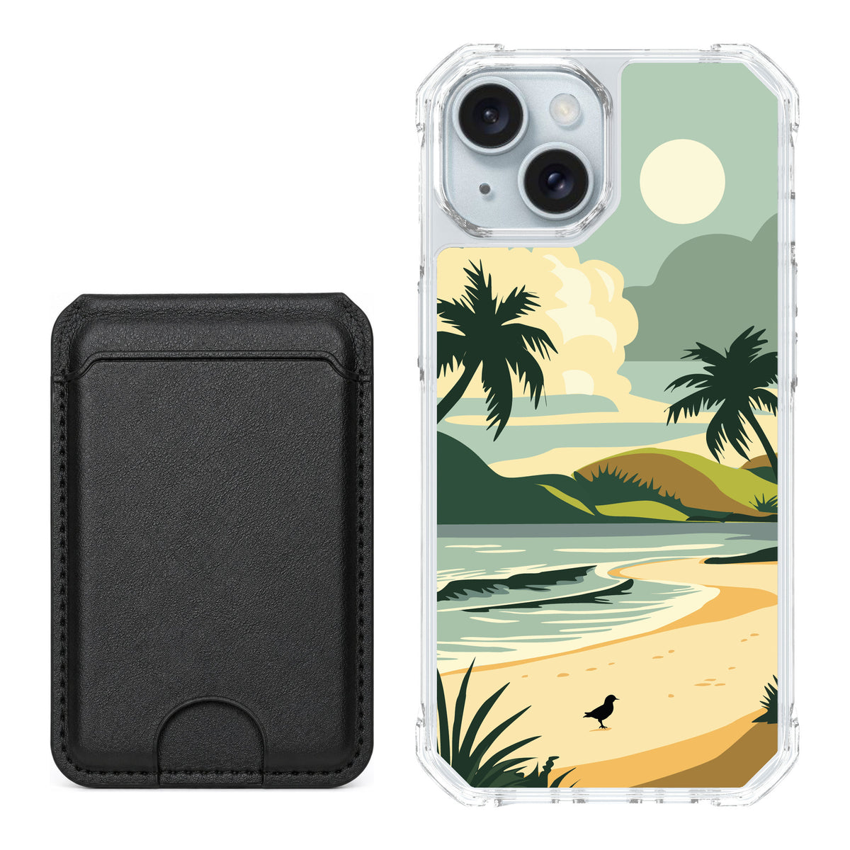 Scooch MagCase Paradise Cove for iPhone 15 — Black MagWallet Bundle