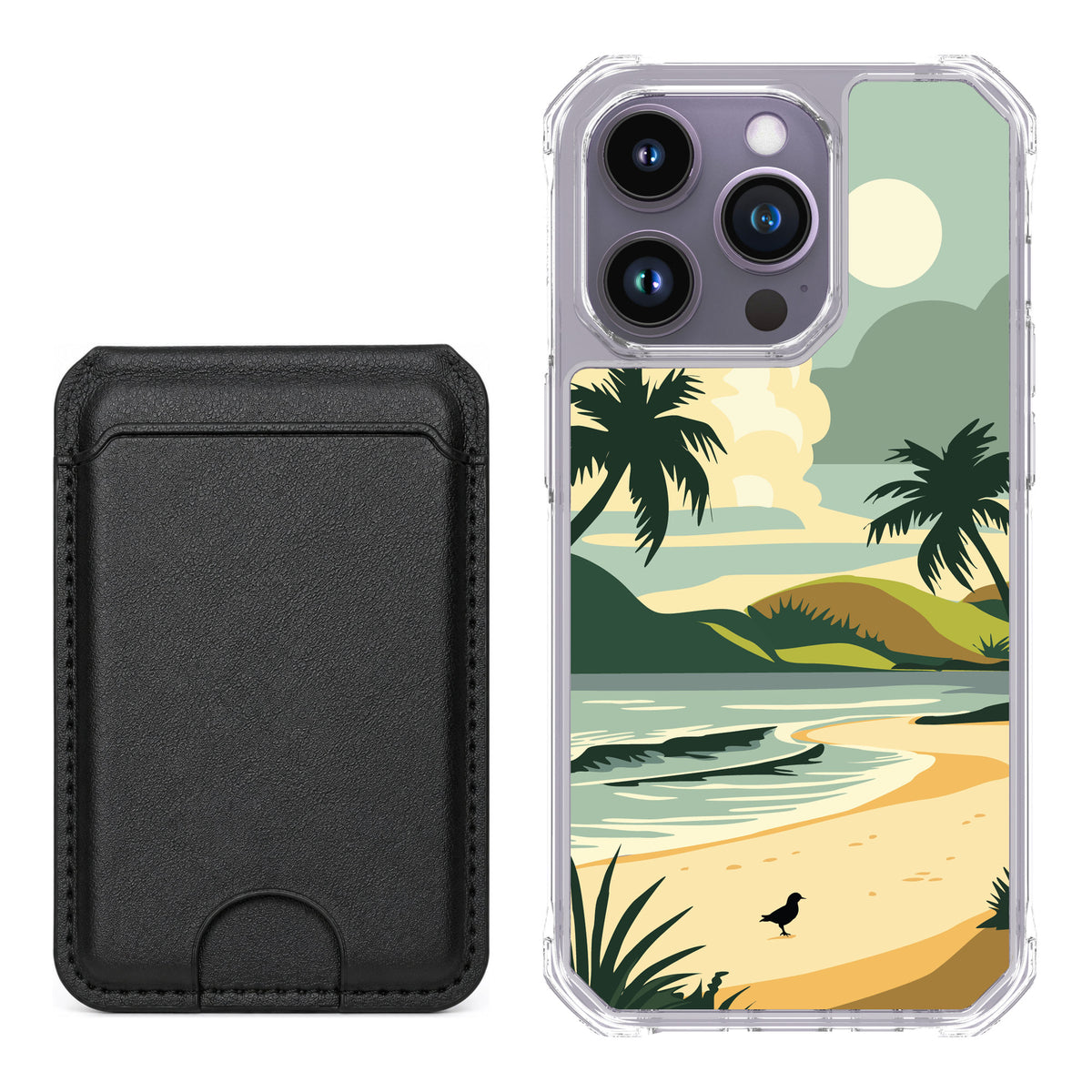 Scooch MagCase Paradise Cove for iPhone 14 Pro — Black MagWallet Bundle