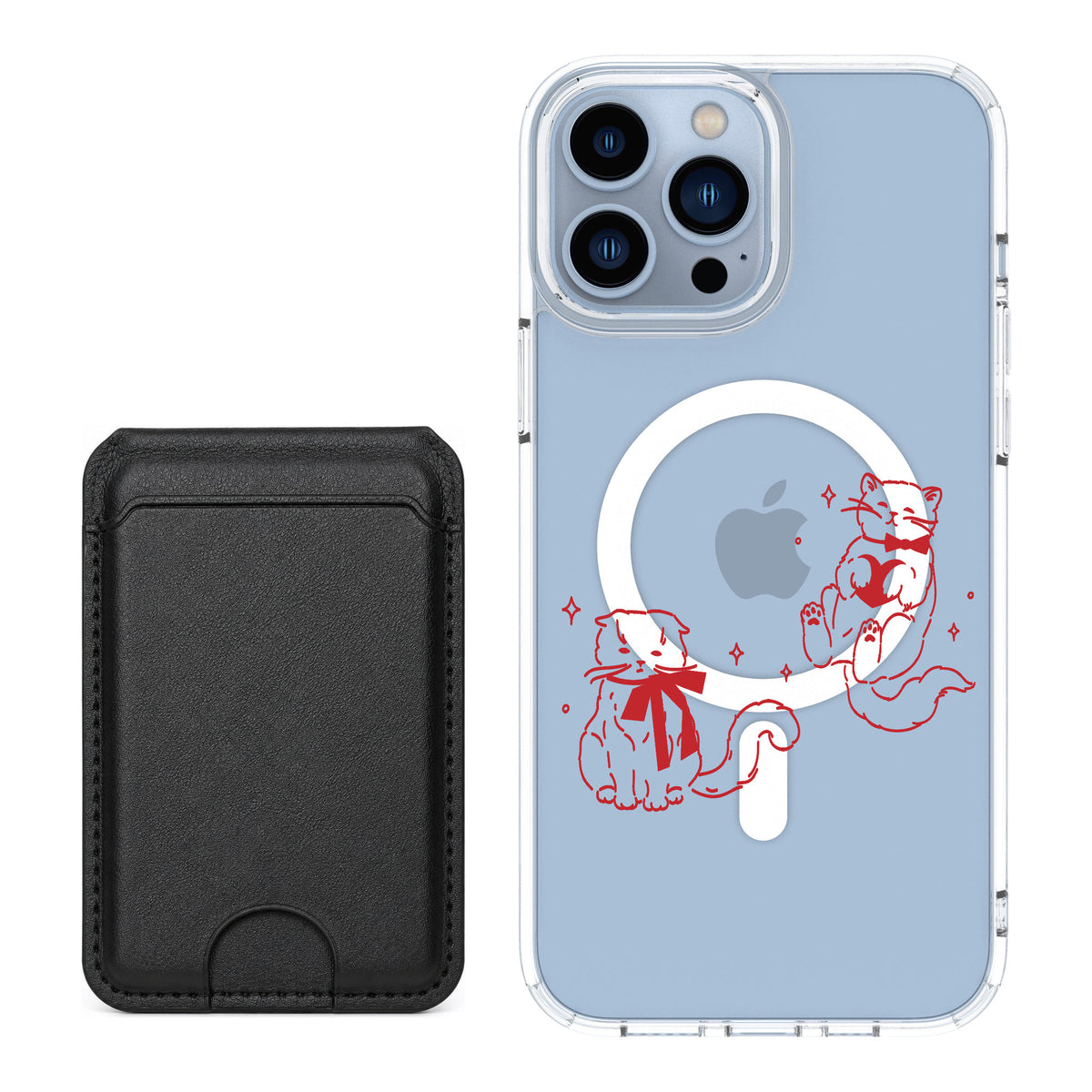 Scooch MagCase Cupid's Cats for iPhone 13 Pro Max — Black MagWallet Bundle
