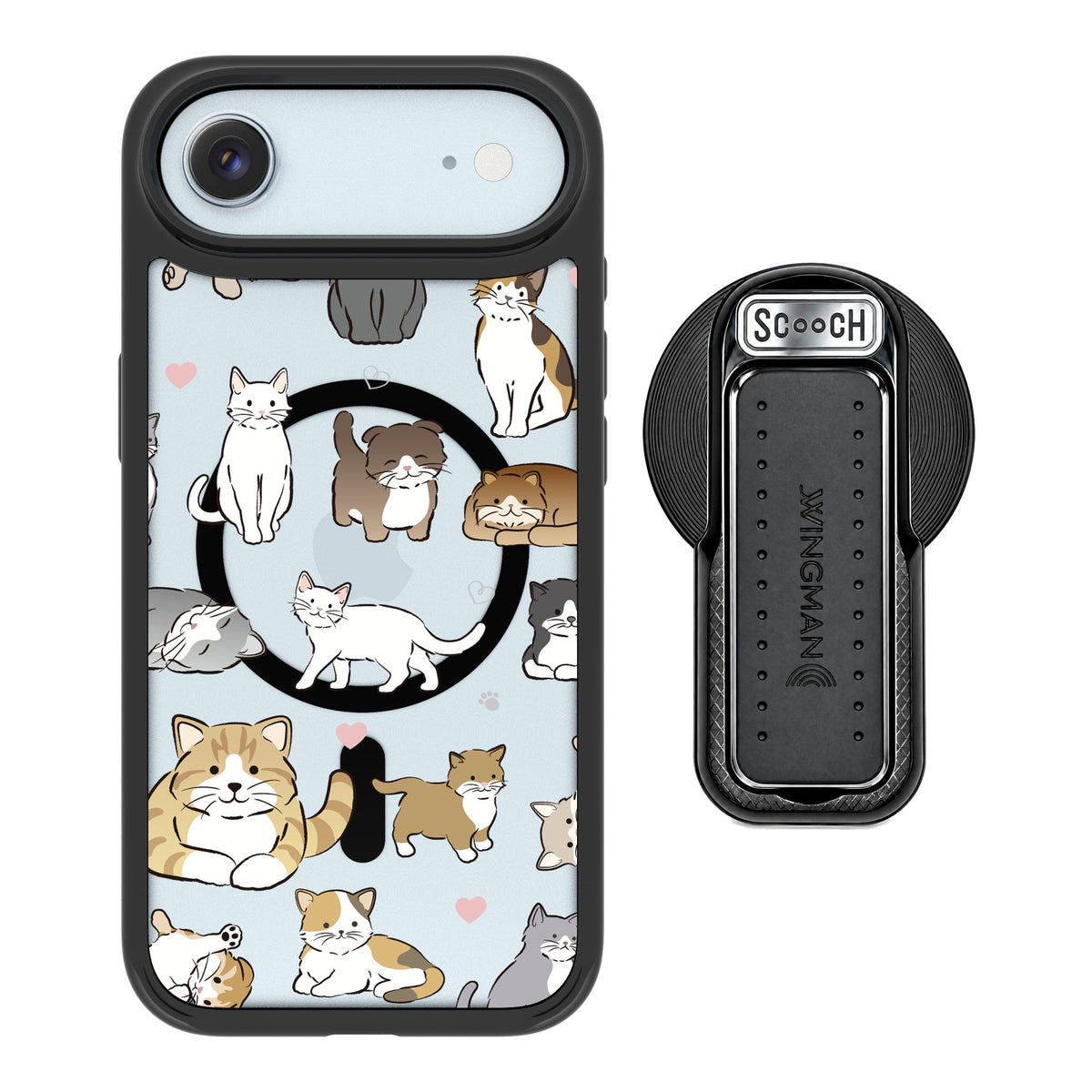 Scooch MagCase Cat Party for iPhone Air — MagSafe Wingback Bundle - Black