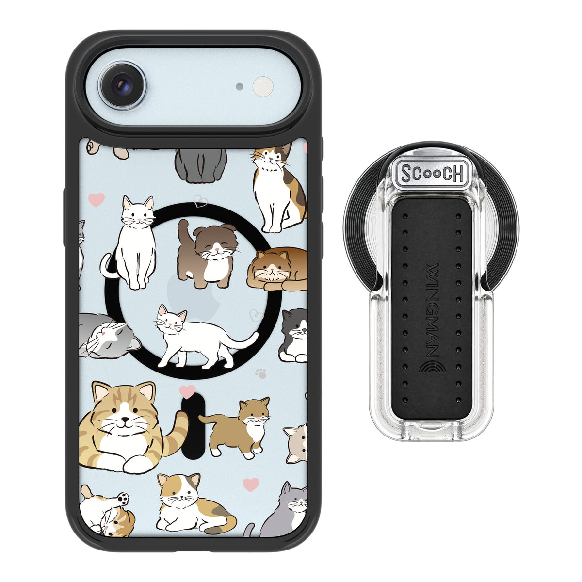 Scooch MagCase Cat Party for iPhone Air — MagSafe Wingback Bundle - Clear
