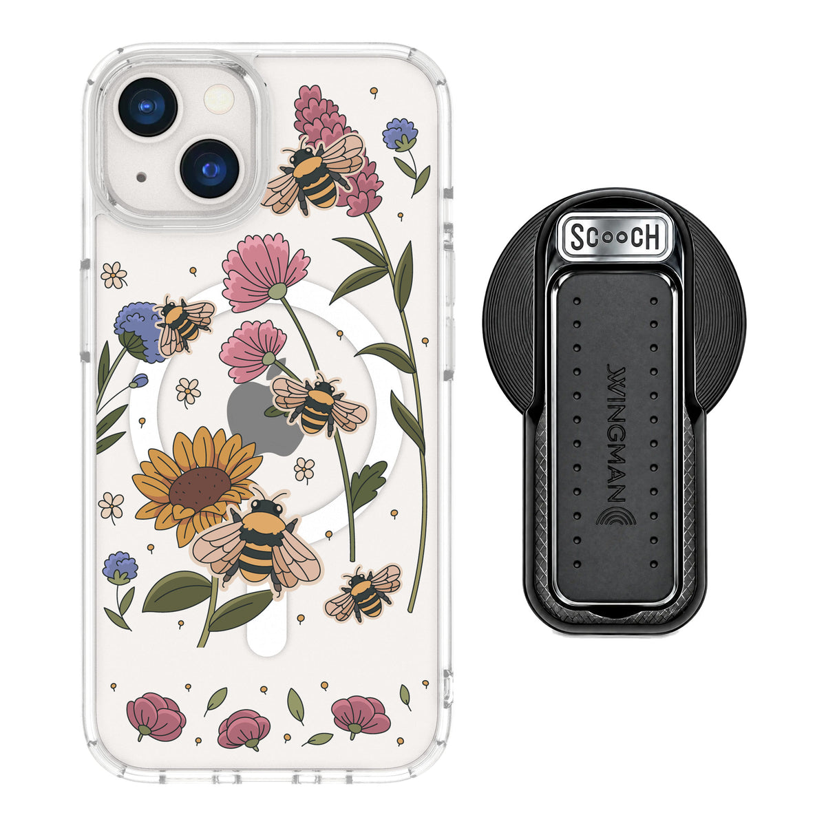 Scooch MagCase Bee Happy for iPhone 13 — MagSafe Wingback Bundle - Black