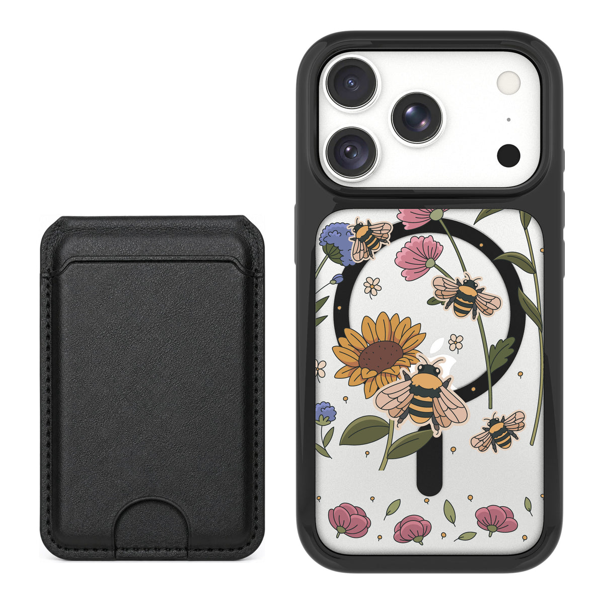 Scooch MagCase Bee Happy for iPhone 18 Pro — Black MagWallet Bundle