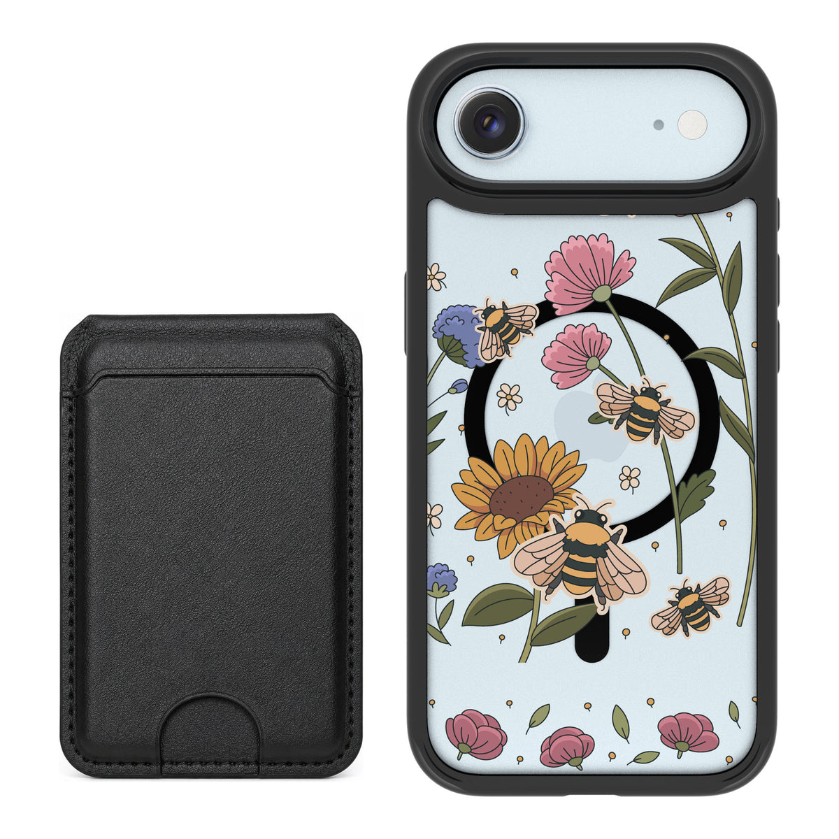 Scooch MagCase Bee Happy for iPhone Air — Black MagWallet Bundle
