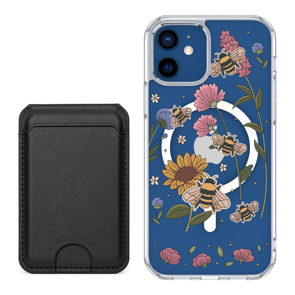 Scooch MagCase Bee Happy for iPhone 12 — Black MagWallet Bundle
