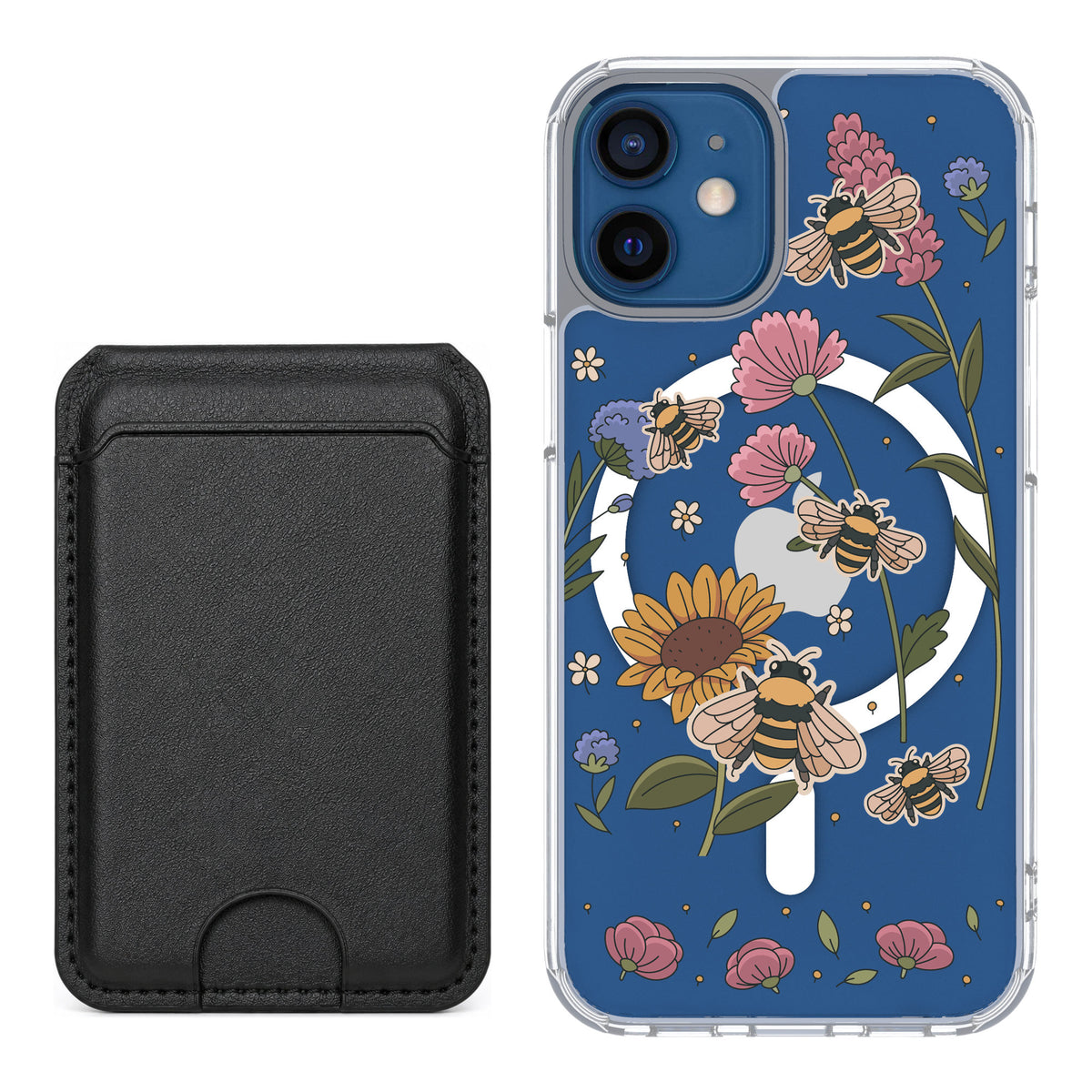 Scooch MagCase Bee Happy for iPhone 12 mini — Black MagWallet Bundle