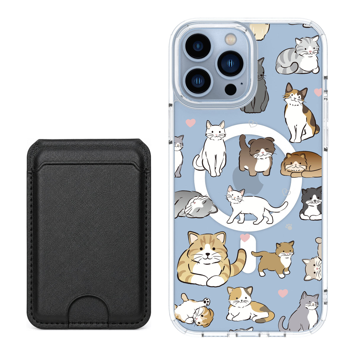 Scooch MagCase Cat Party for iPhone 13 Pro Max — Black MagWallet Bundle