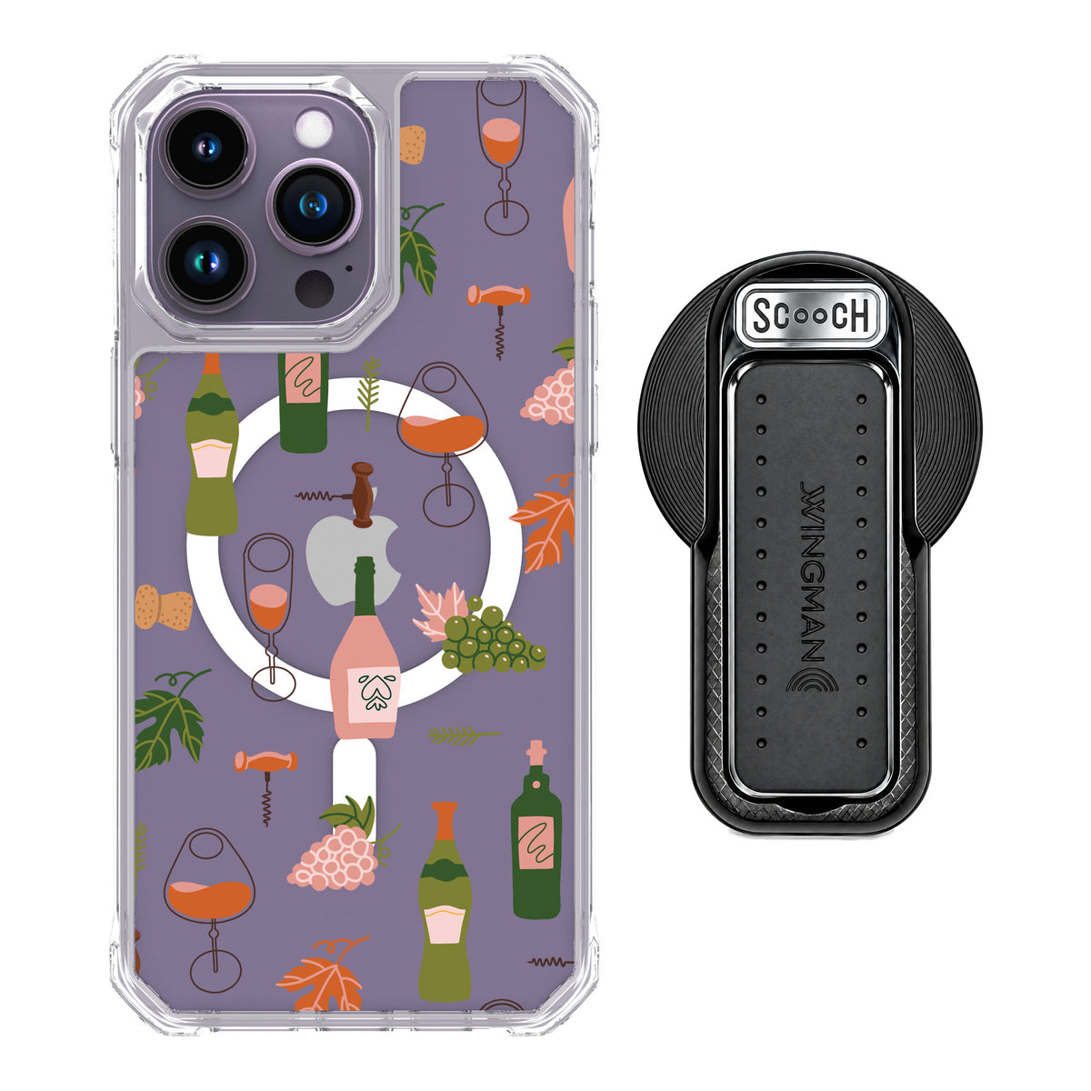 Scooch MagCase Vino Vibes for iPhone 14 Pro Max — MagSafe Wingback Bundle - Black
