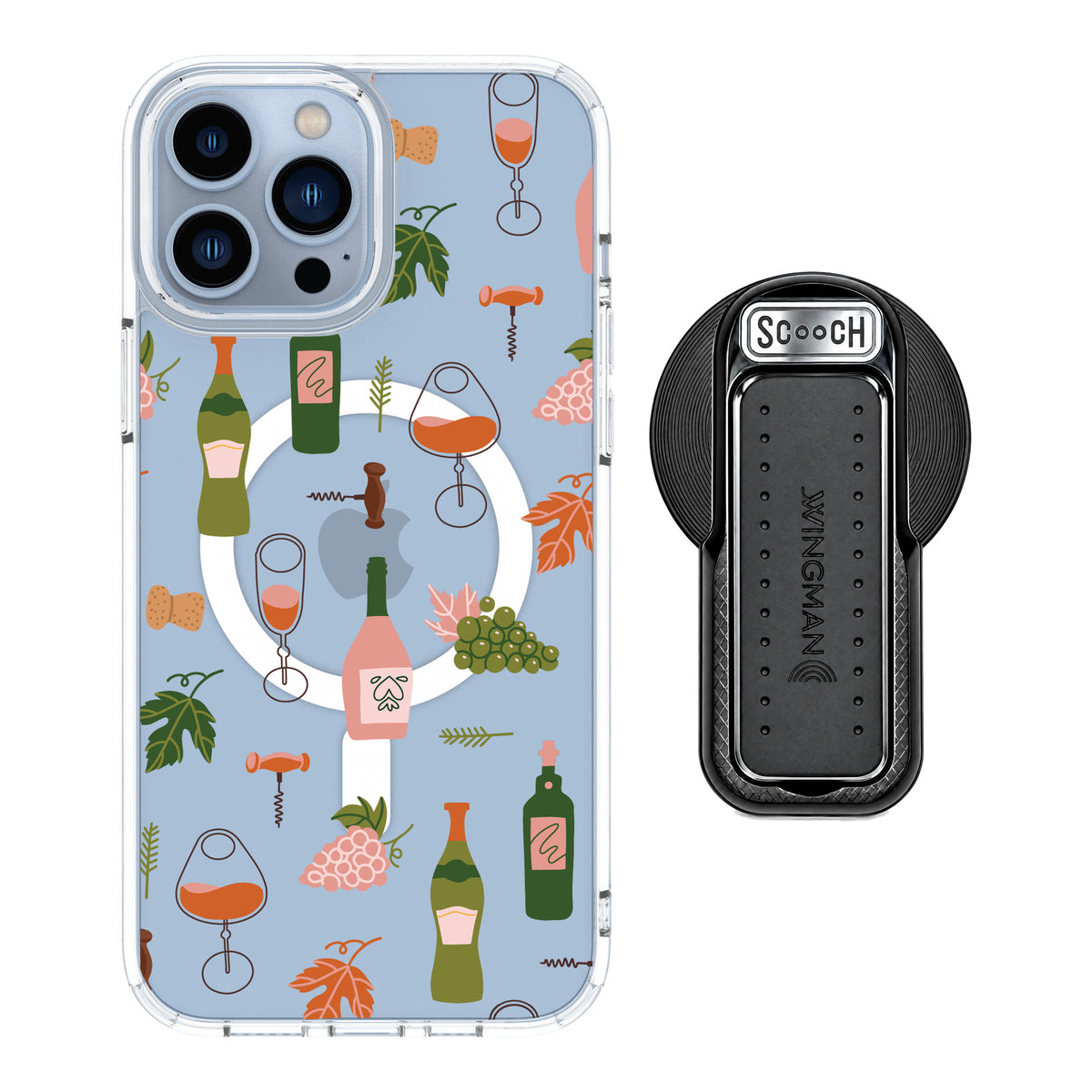 Scooch MagCase Vino Vibes for iPhone 13 Pro Max — MagSafe Wingback Bundle - Black