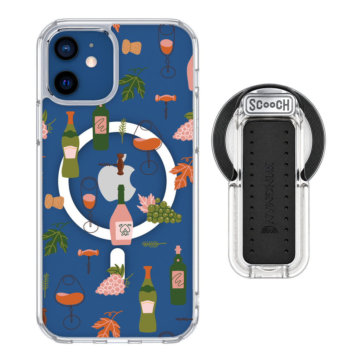 Scooch MagCase Vino Vibes for iPhone 12 — MagSafe Wingback Bundle - Clear