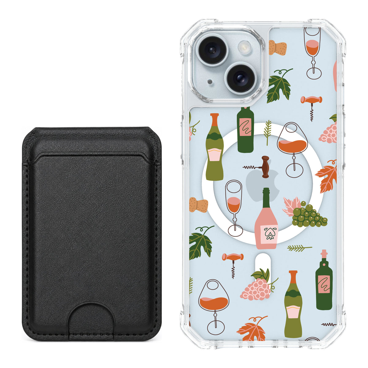 Scooch MagCase Vino Vibes for iPhone 15 — Black MagWallet Bundle