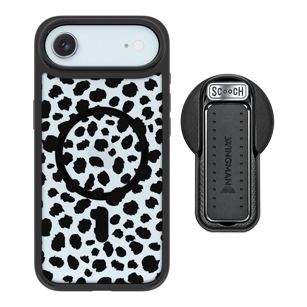 Scooch MagCase Black Leopard for iPhone Air — MagSafe Wingback Bundle - Black