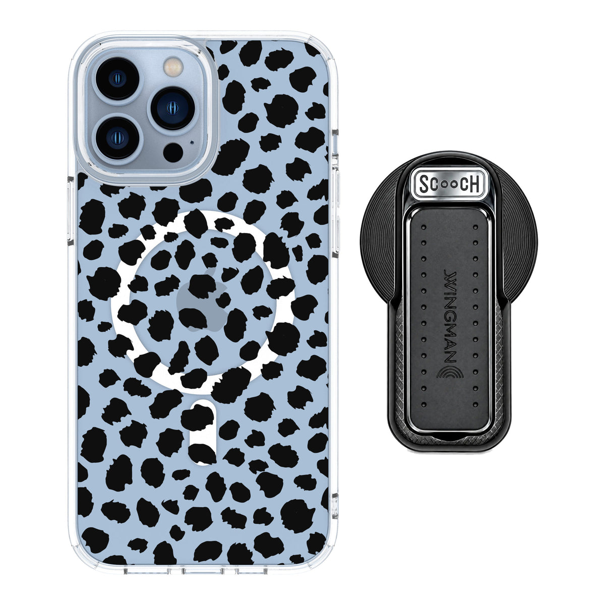 Scooch MagCase Black Leopard for iPhone 13 Pro Max — MagSafe Wingback Bundle - Black