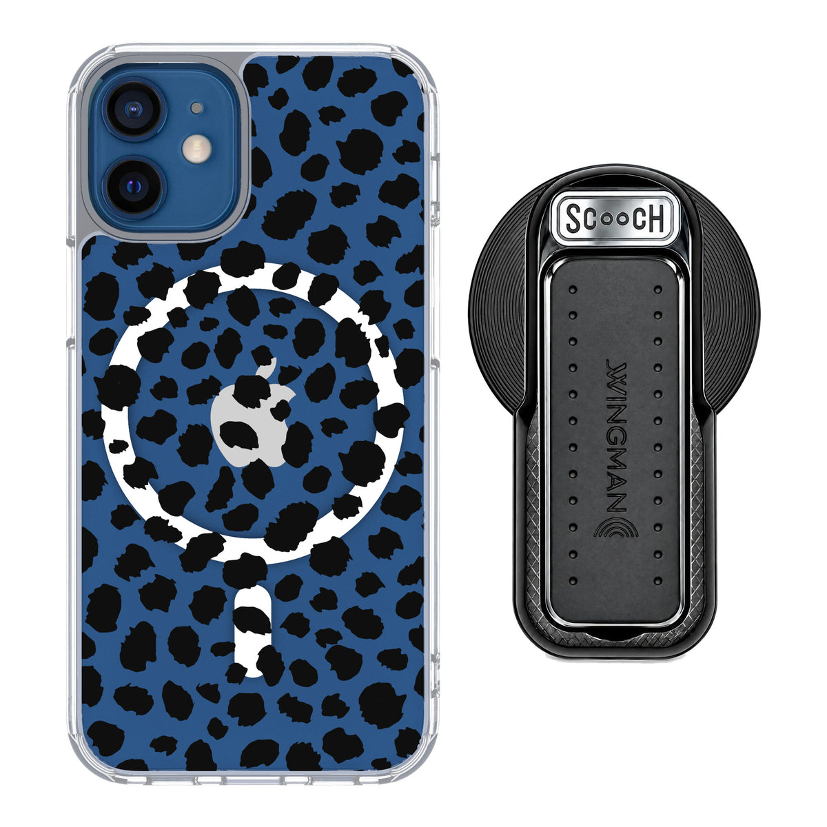 Scooch MagCase Black Leopard for iPhone 12 mini — MagSafe Wingback Bundle - Black