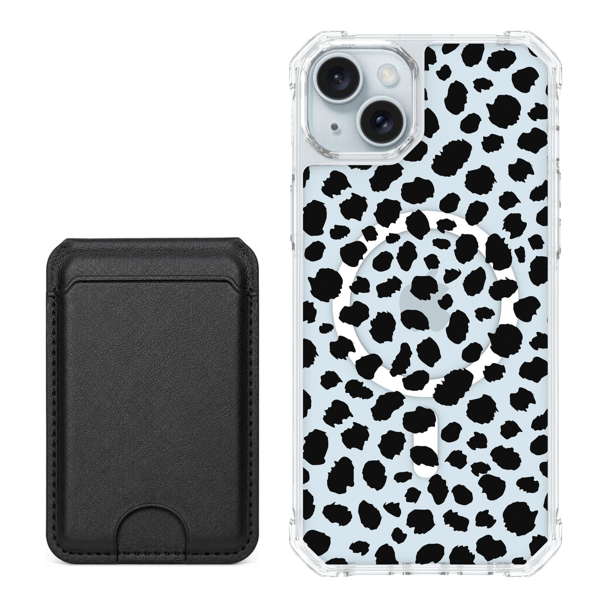 Scooch MagCase Black Leopard for iPhone 14 Plus — Black MagWallet Bundle