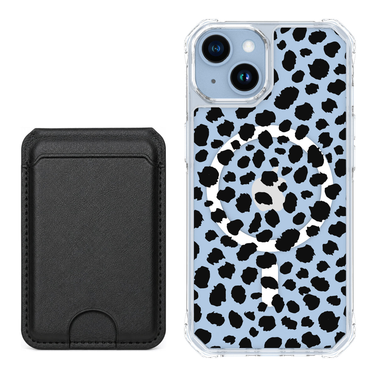 Scooch MagCase Black Leopard for iPhone 14 — Black MagWallet Bundle