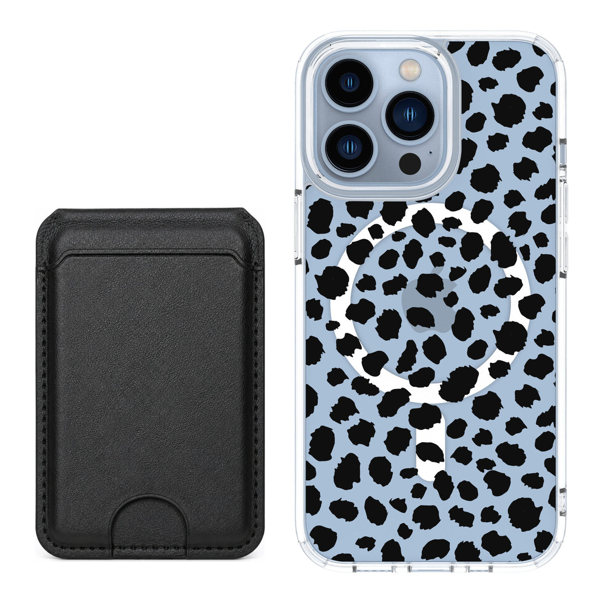 Scooch MagCase Black Leopard for iPhone 13 Pro — Black MagWallet Bundle
