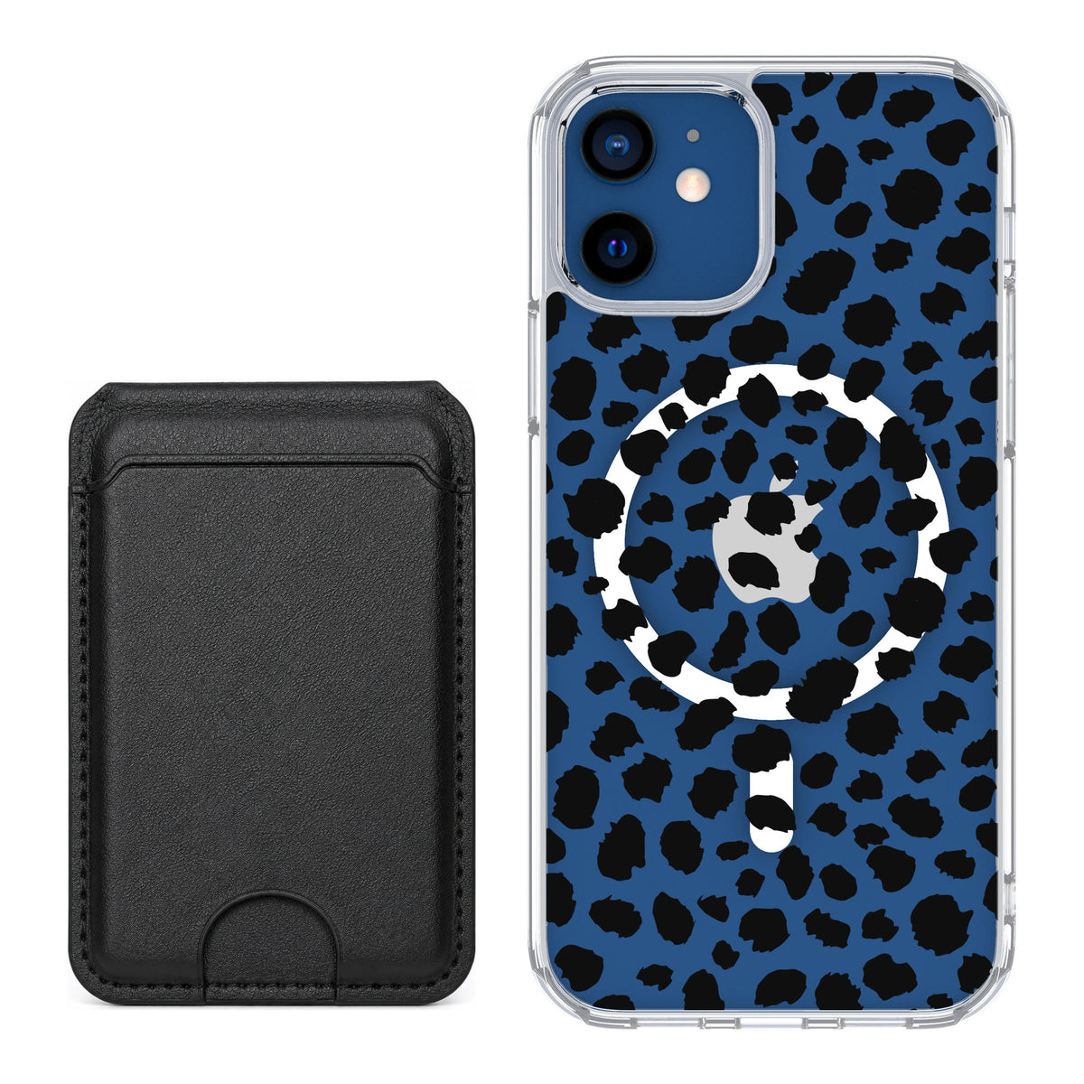 Scooch MagCase Black Leopard for iPhone 12 — Black MagWallet Bundle