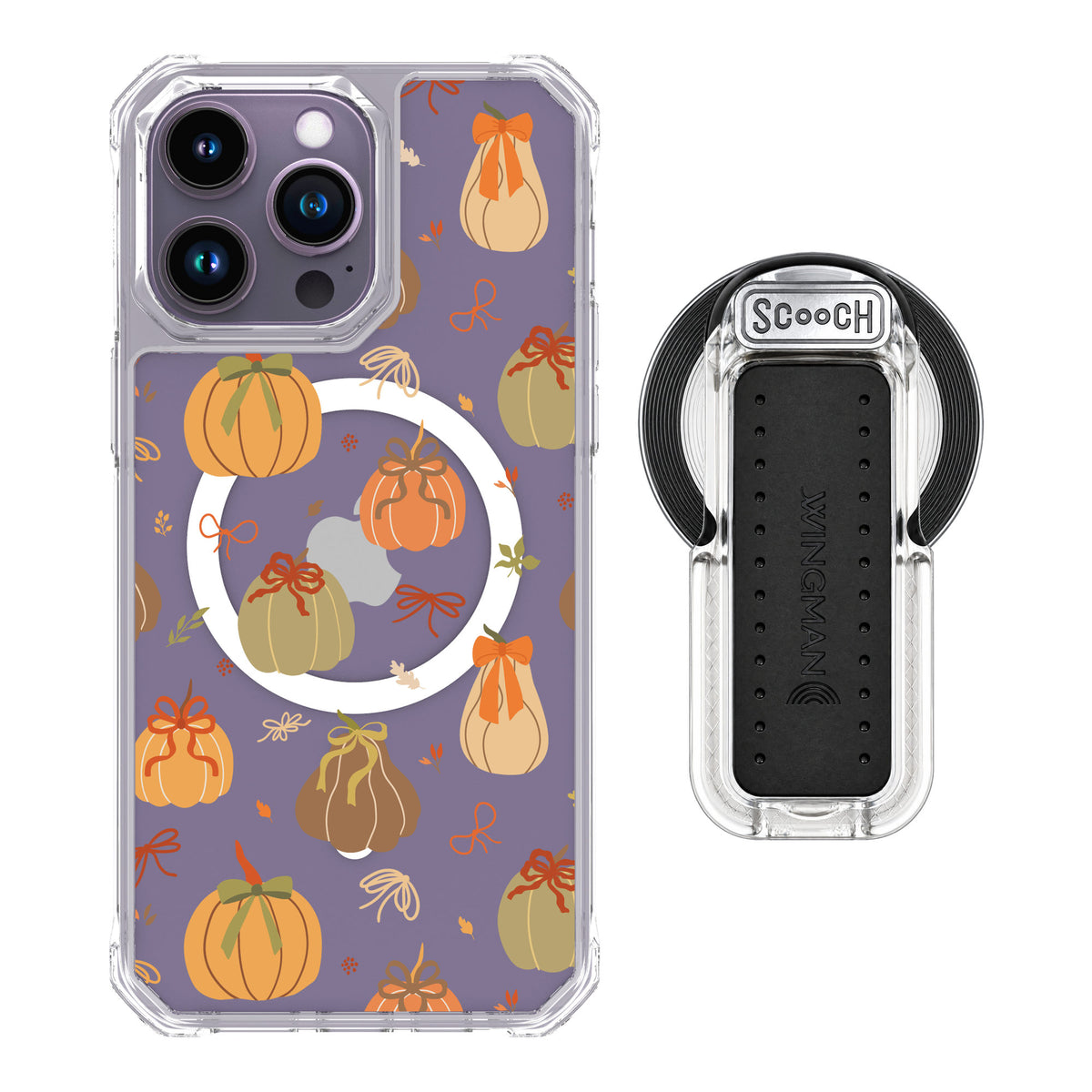 Scooch MagCase Pretty Pumpkins for iPhone 14 Pro Max — MagSafe Wingback Bundle - Clear