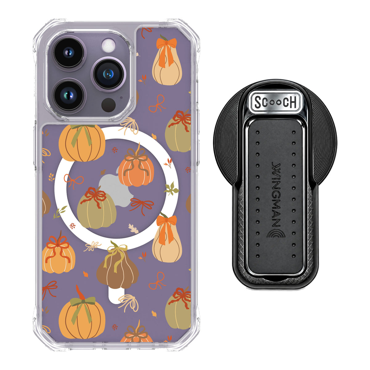 Scooch MagCase Pretty Pumpkins for iPhone 14 Pro — MagSafe Wingback Bundle - Black