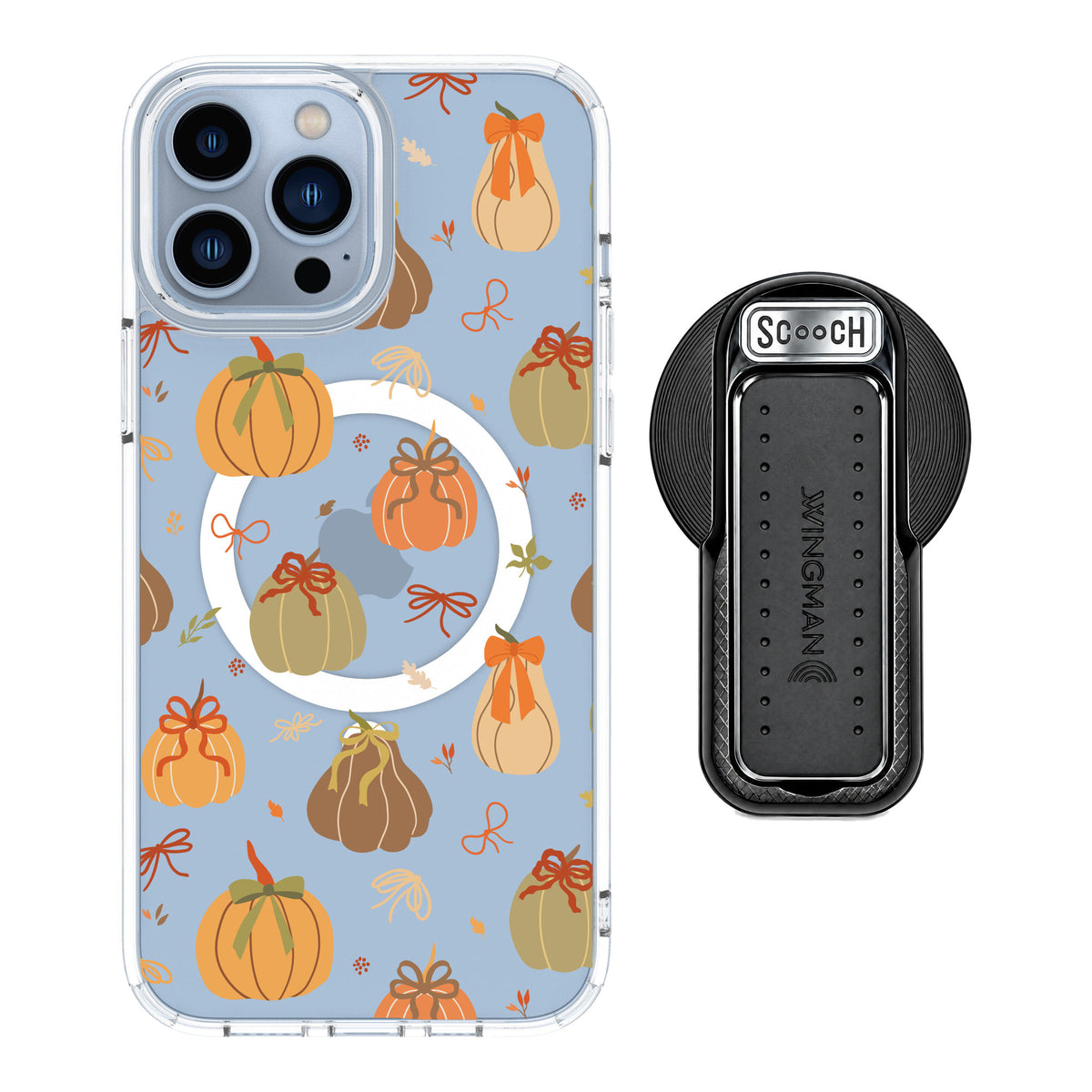 Scooch MagCase Pretty Pumpkins for iPhone 13 Pro Max — MagSafe Wingback Bundle - Black