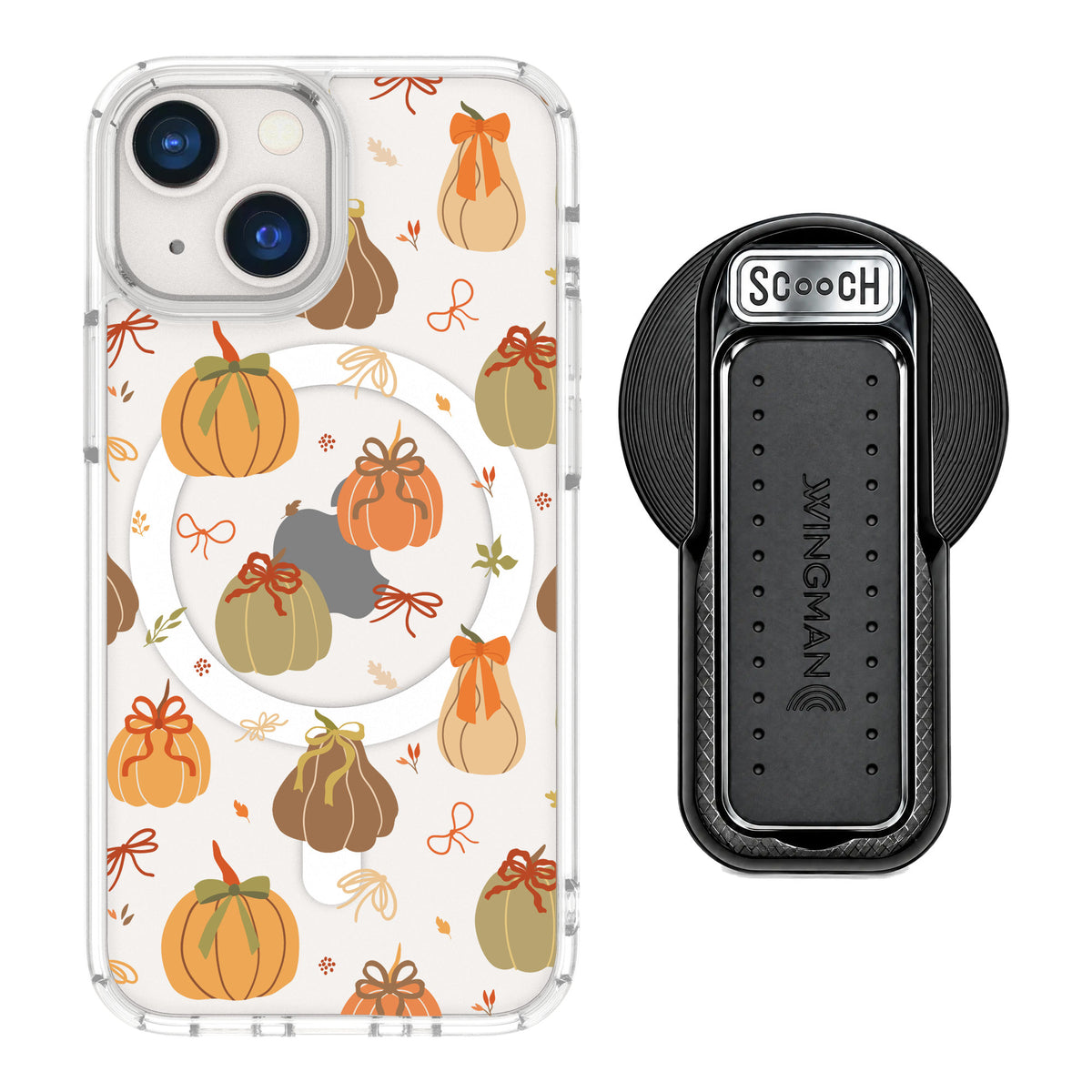 Scooch MagCase Pretty Pumpkins for iPhone 13 mini — MagSafe Wingback Bundle - Black