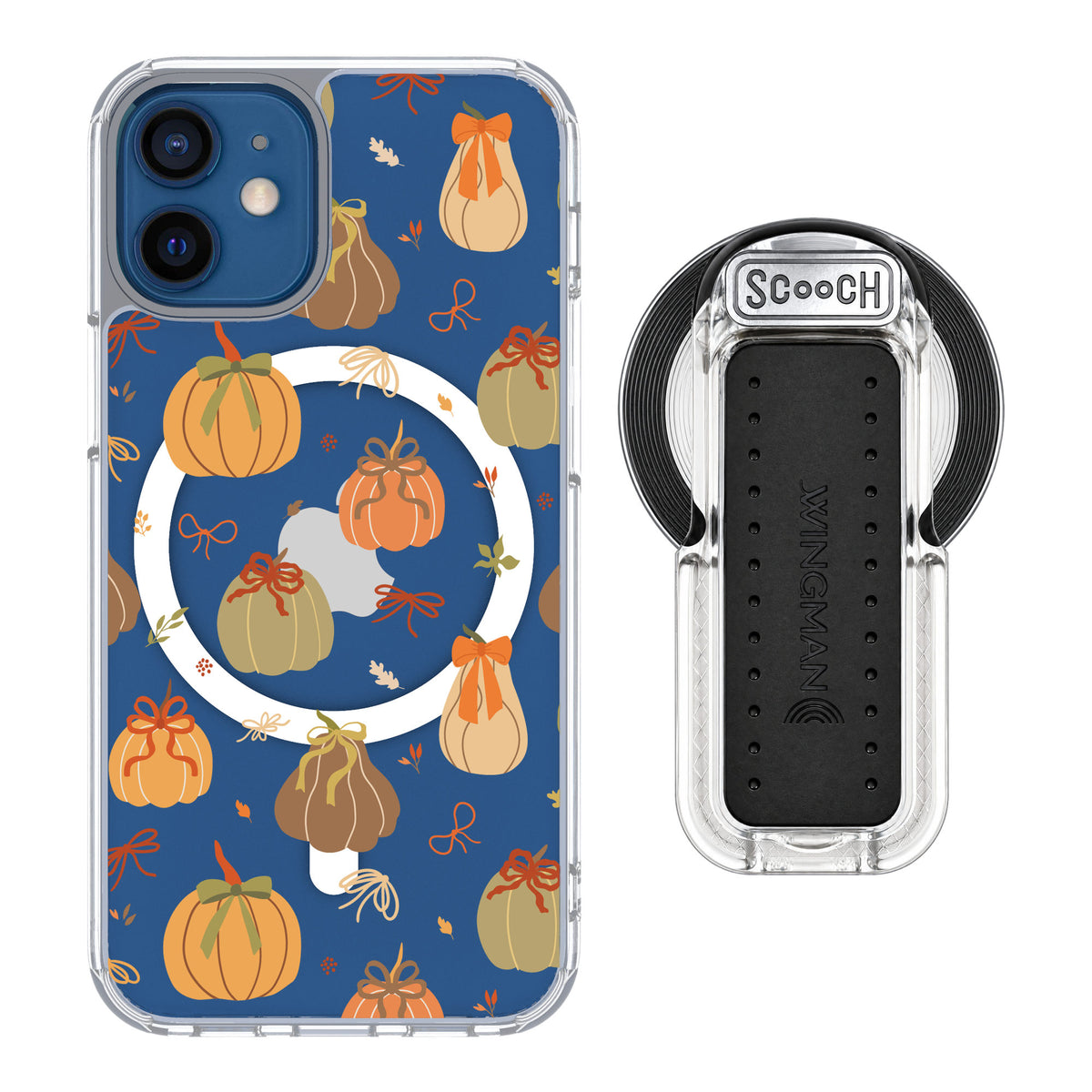 Scooch MagCase Pretty Pumpkins for iPhone 12 mini — MagSafe Wingback Bundle - Clear