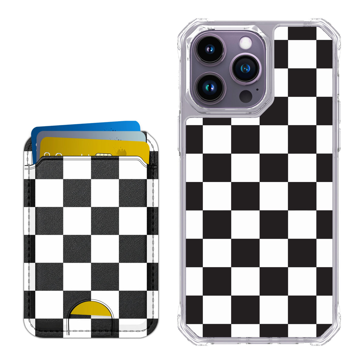 Scooch MagCase Checkered for iPhone 14 Pro Max — Matching MagWallet Bundle