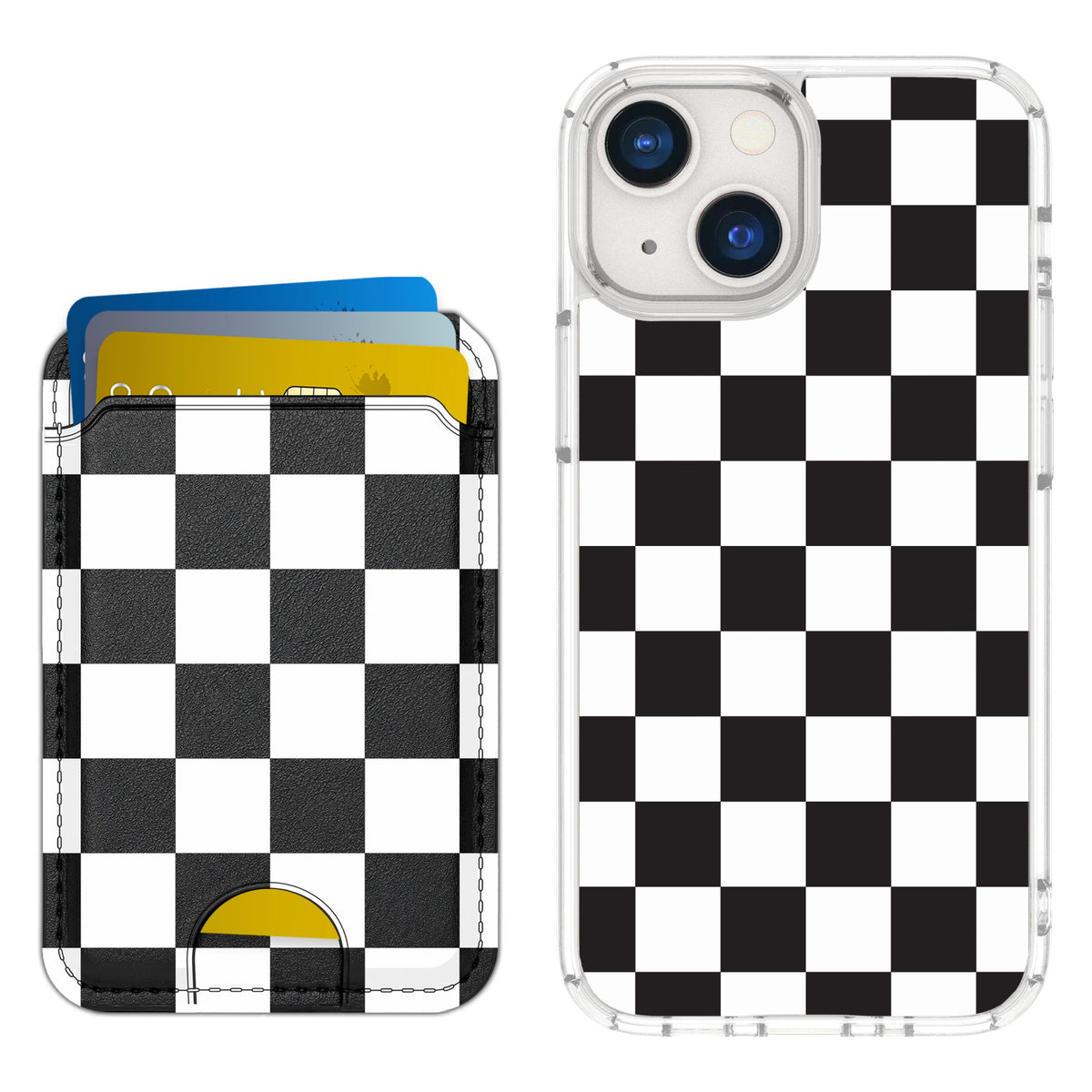 Scooch MagCase Checkered for iPhone 13 mini — Matching MagWallet Bundle