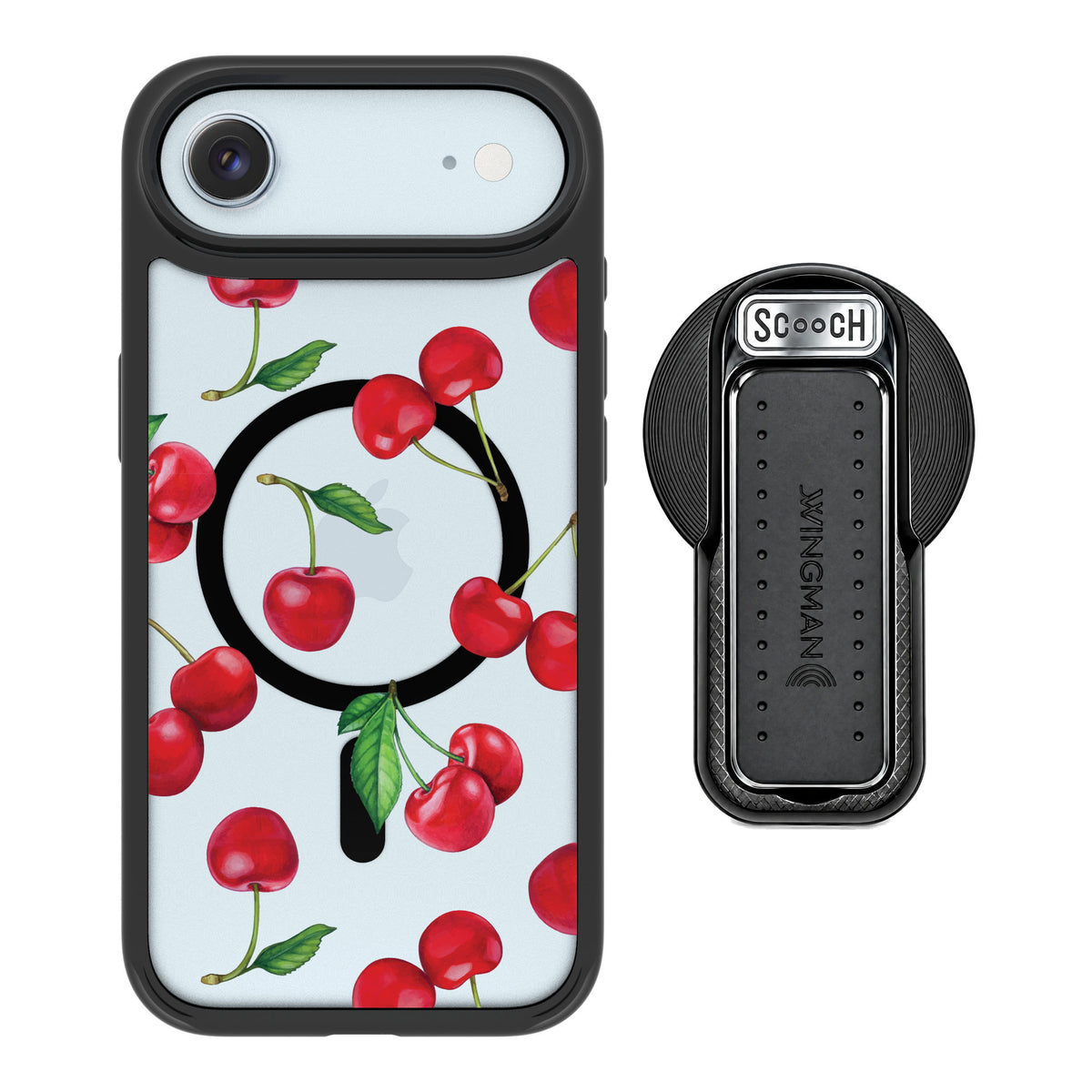 Scooch MagCase Very Cherry for iPhone Air — MagSafe Wingback Bundle - Black