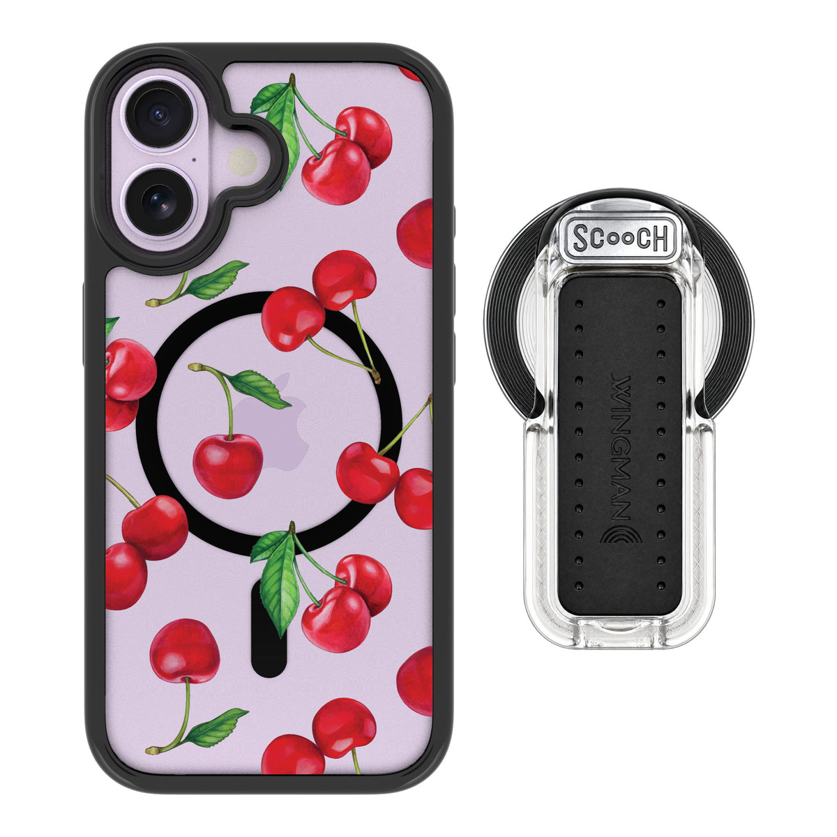 Scooch MagCase Very Cherry for iPhone 17 — MagSafe Wingback Bundle - Clear