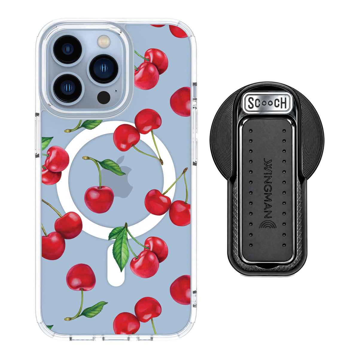 Scooch MagCase Very Cherry for iPhone 13 Pro — MagSafe Wingback Bundle - Black