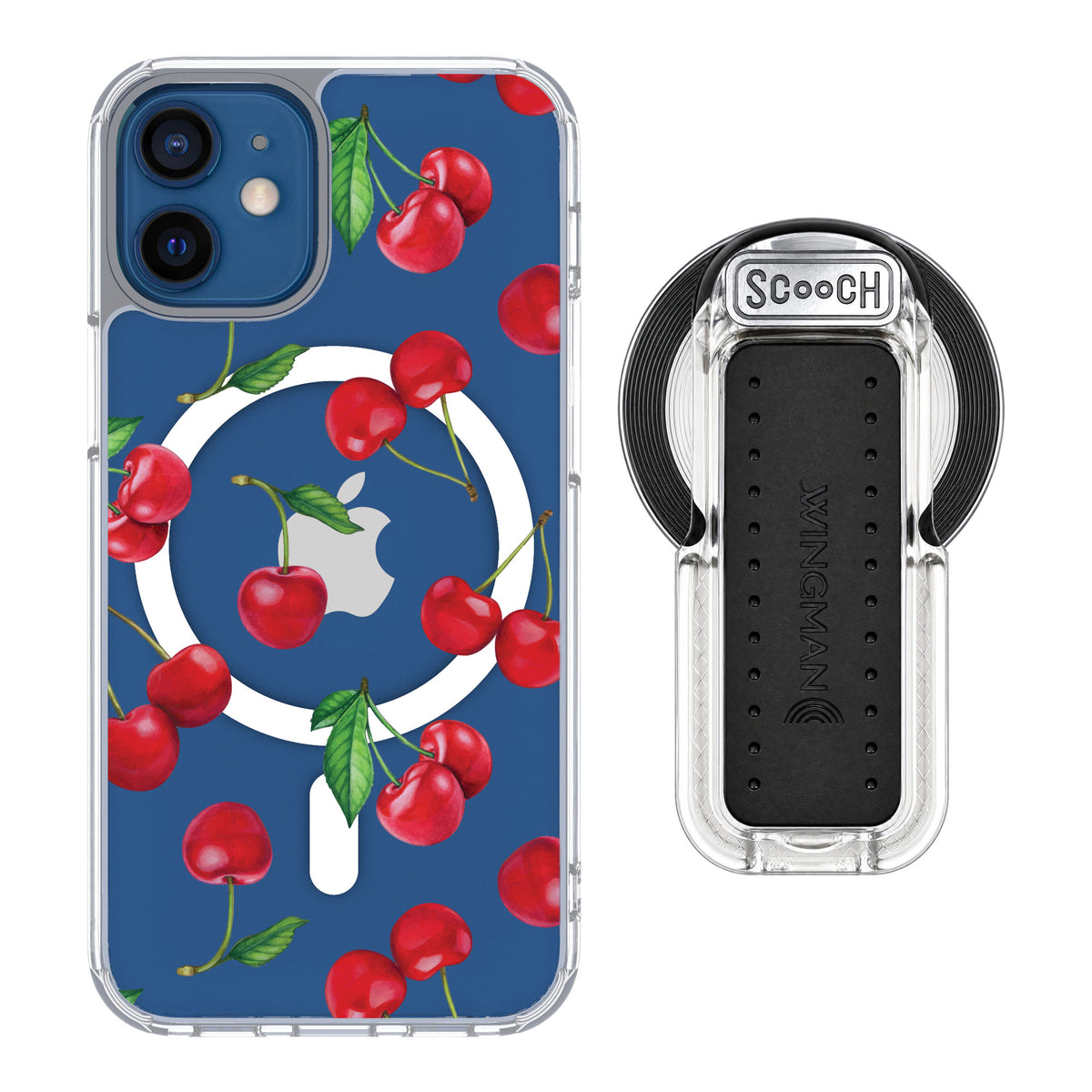 Scooch MagCase Very Cherry for iPhone 12 mini — MagSafe Wingback Bundle - Clear