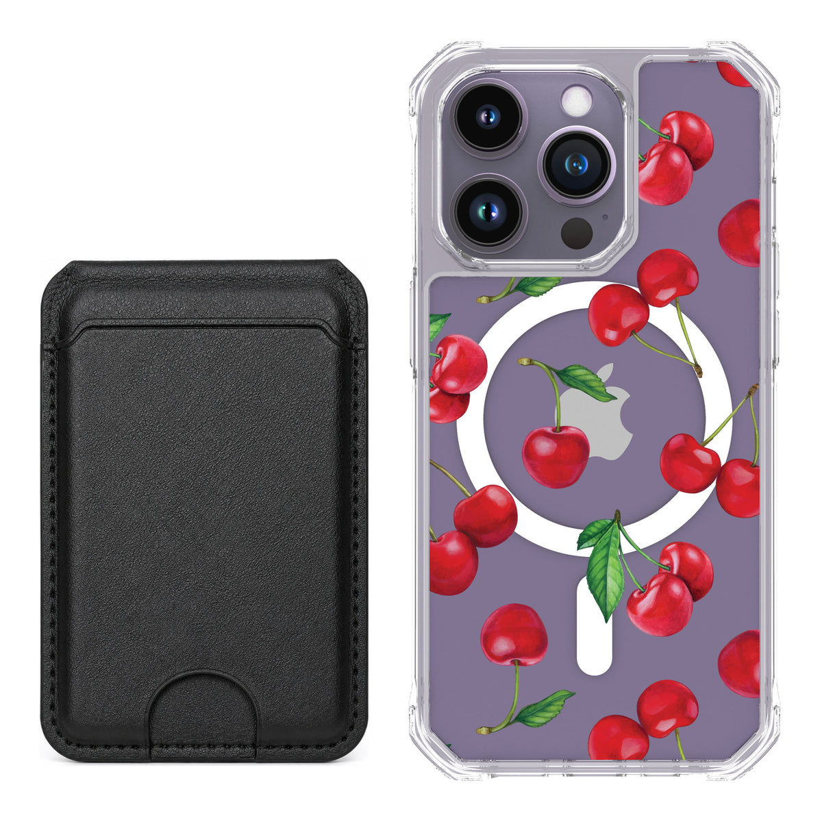 Scooch MagCase Very Cherry for iPhone 14 Pro — Black MagWallet Bundle