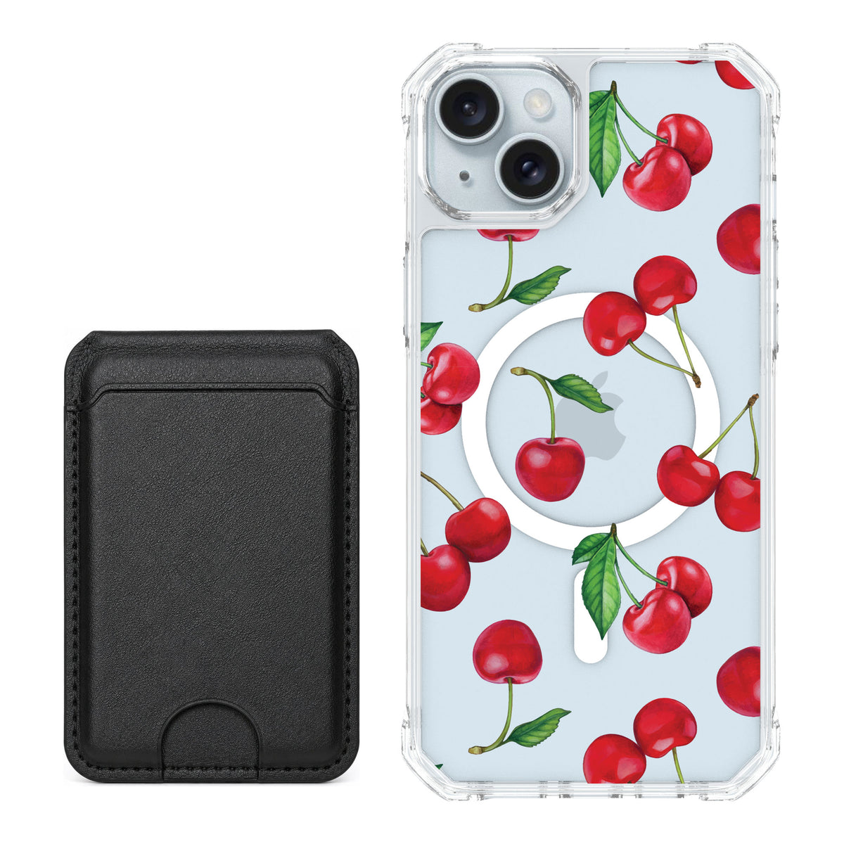 Scooch MagCase Very Cherry for iPhone 14 Plus — Black MagWallet Bundle
