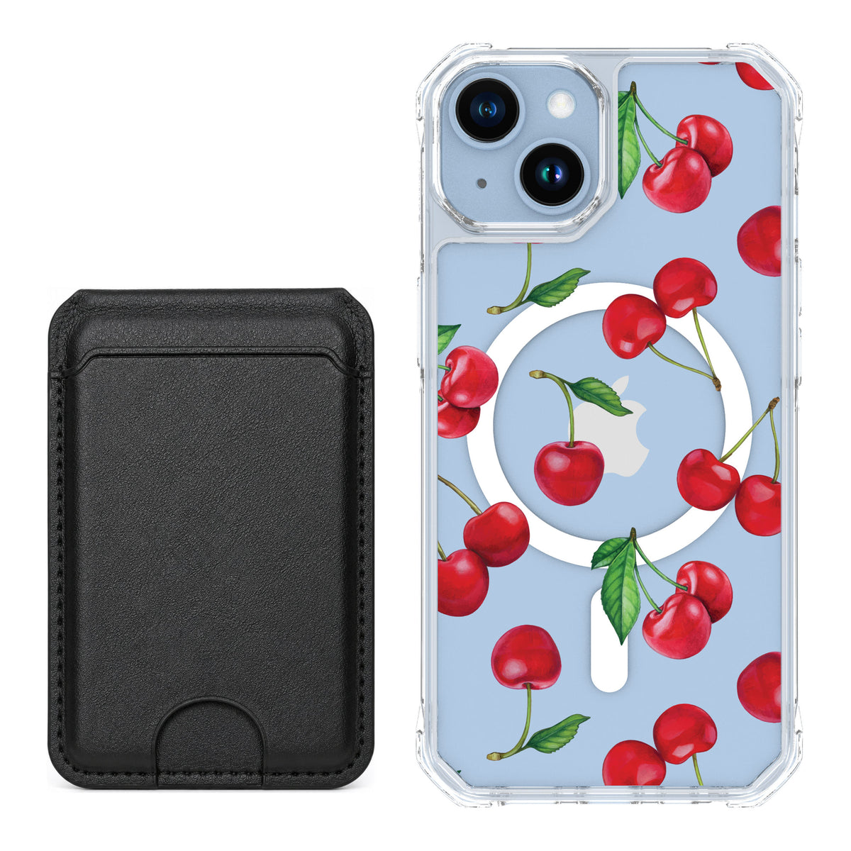 Scooch MagCase Very Cherry for iPhone 14 — Black MagWallet Bundle