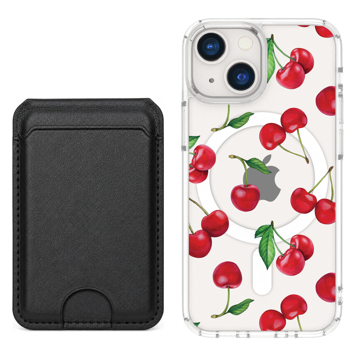Scooch MagCase Very Cherry for iPhone 13 mini — Black MagWallet Bundle